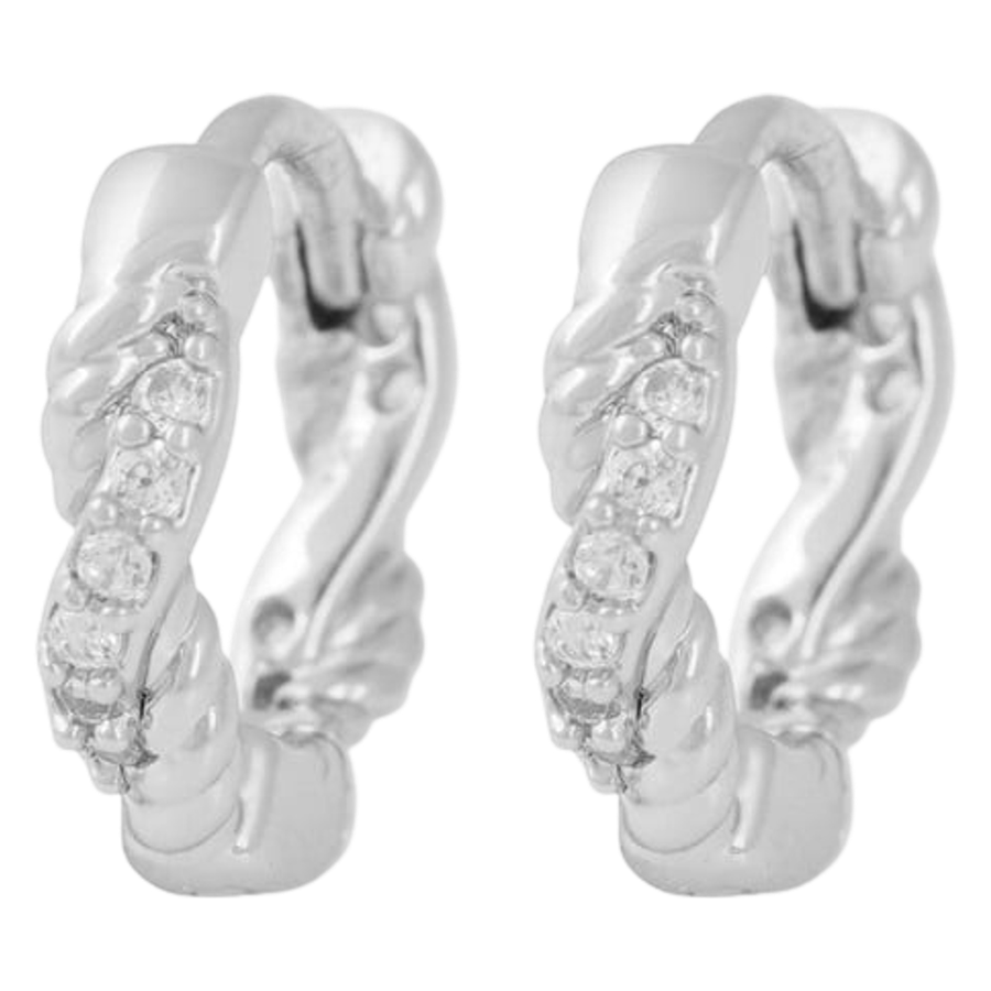 Snö Of Sweden Twist Ring Clear Small Silver