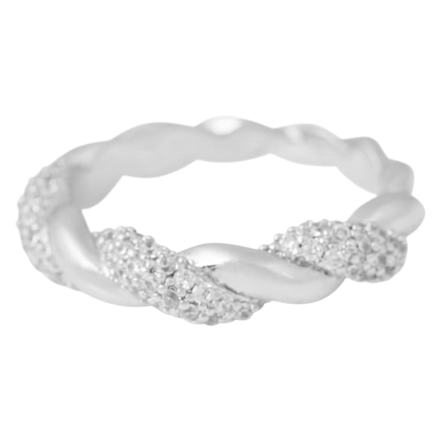Snö Of Sweden Twist Ring Clear Medium Silver