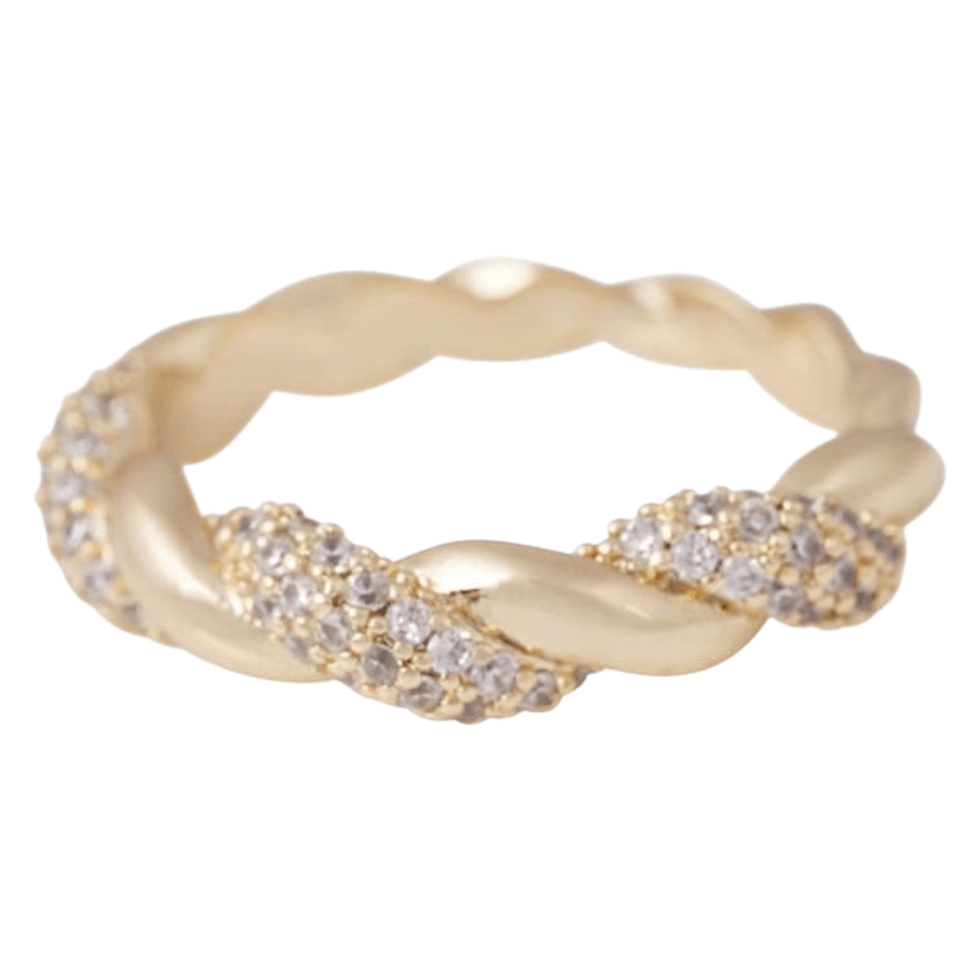Snö Of Sweden Twist Ring Clear Medium Gold