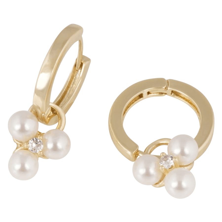 Snö Of Sweden Eira Tripple Pearl Ring Ear Gold and White Onesize