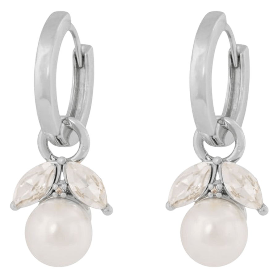 Snö of Sweden Eira Pearl Ring Ear Silver and White Onesize