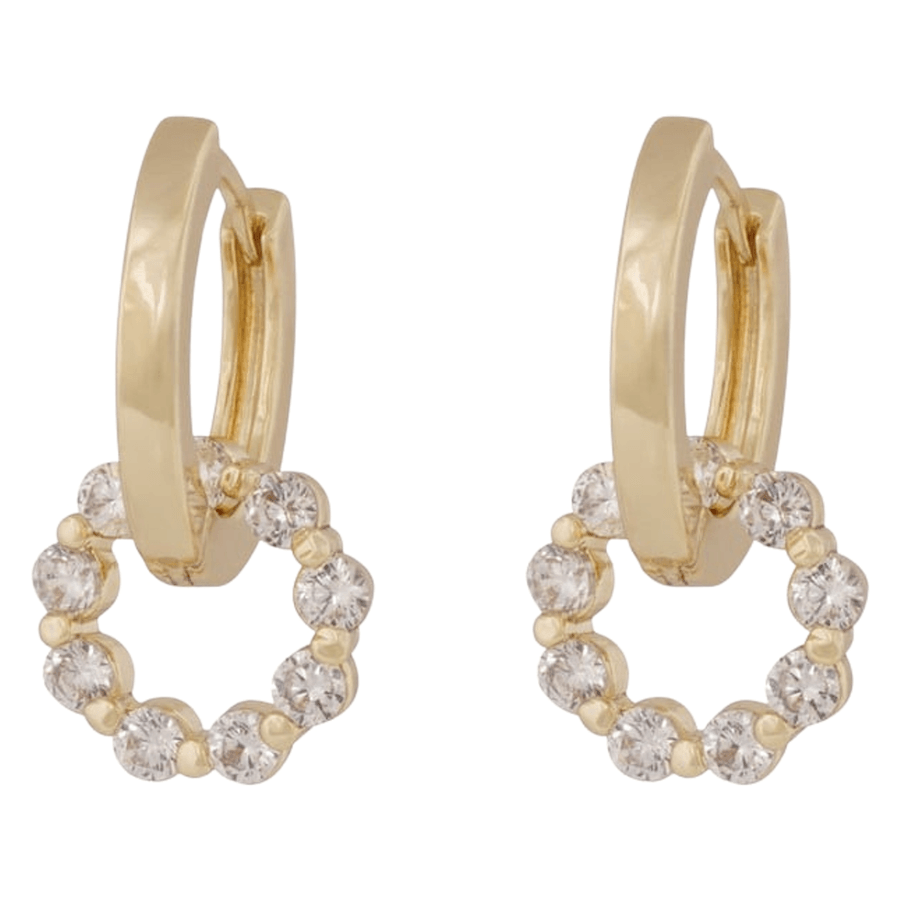 Snö of Sweden Eira Crystal Circle Ring Ear Gold Clear Onesize