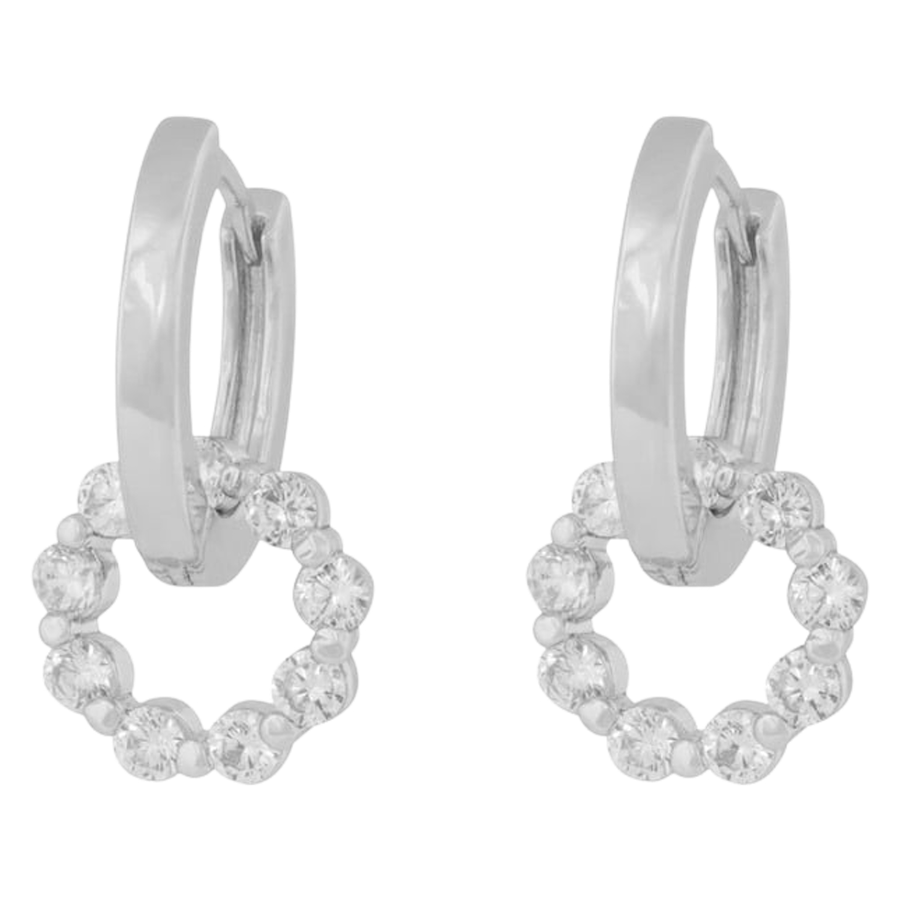 Snö of Sweden Eira Crystal Circle Ring Ear Silver Clear Onesize