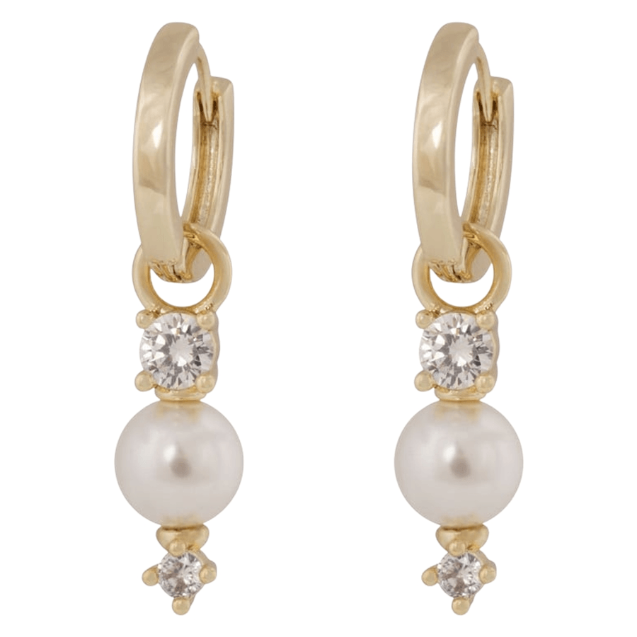 Snö of Sweden Eira Pearl Combo Ring Ear Gold and White Onesize