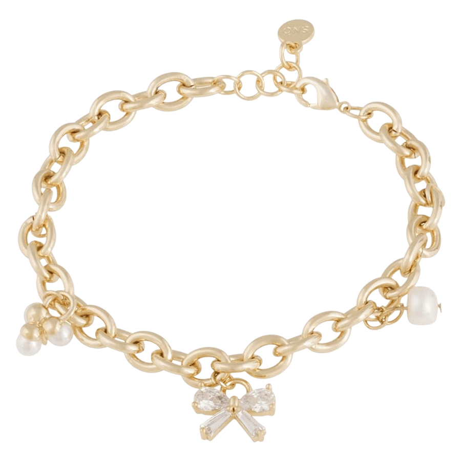 Snö of Sweden Eira Charm Bracelet Gold and White Onesize