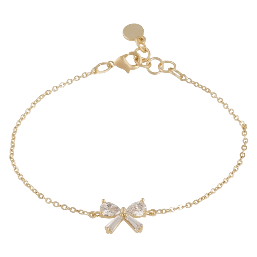 Snö of Sweden Eira Bow Chain Bracelet Gold Clear Onesize