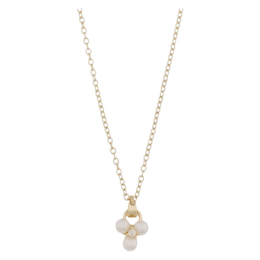 Snö of Sweden Eira Tripple Pearl Pendant Necklace Gold and White