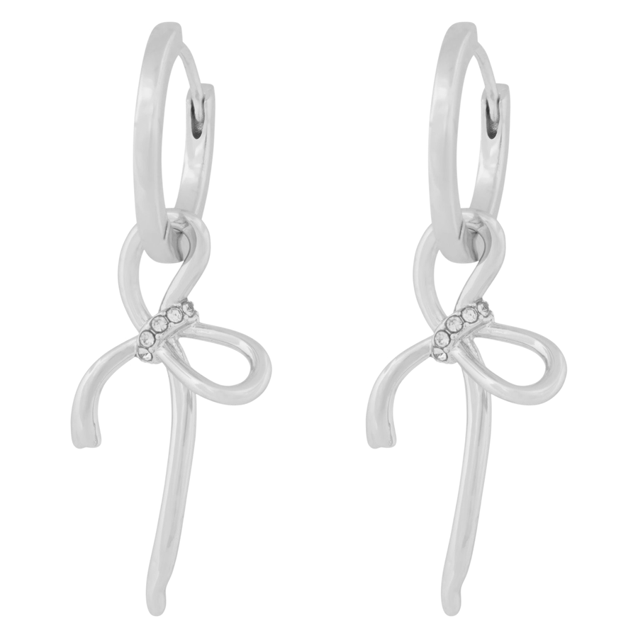 Snö Of Sweden Ribbon Small Pendant Ear Silver Clear Onesize