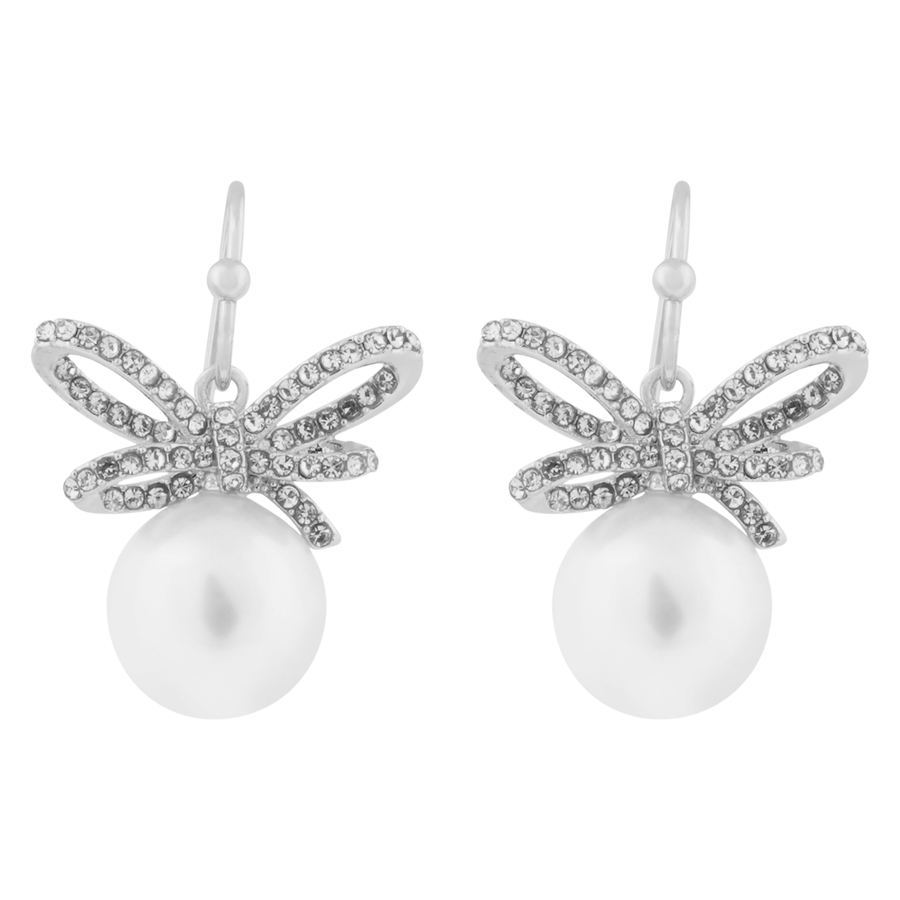 Snö Of Sweden Ribbon Crystal Hook Ear Silver Clear Onesize