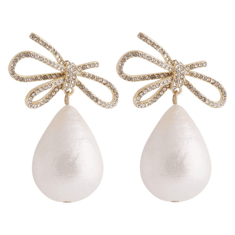 Snö Of Sweden Ribbon Crystal Pearl Ear Gold Clear Onesize