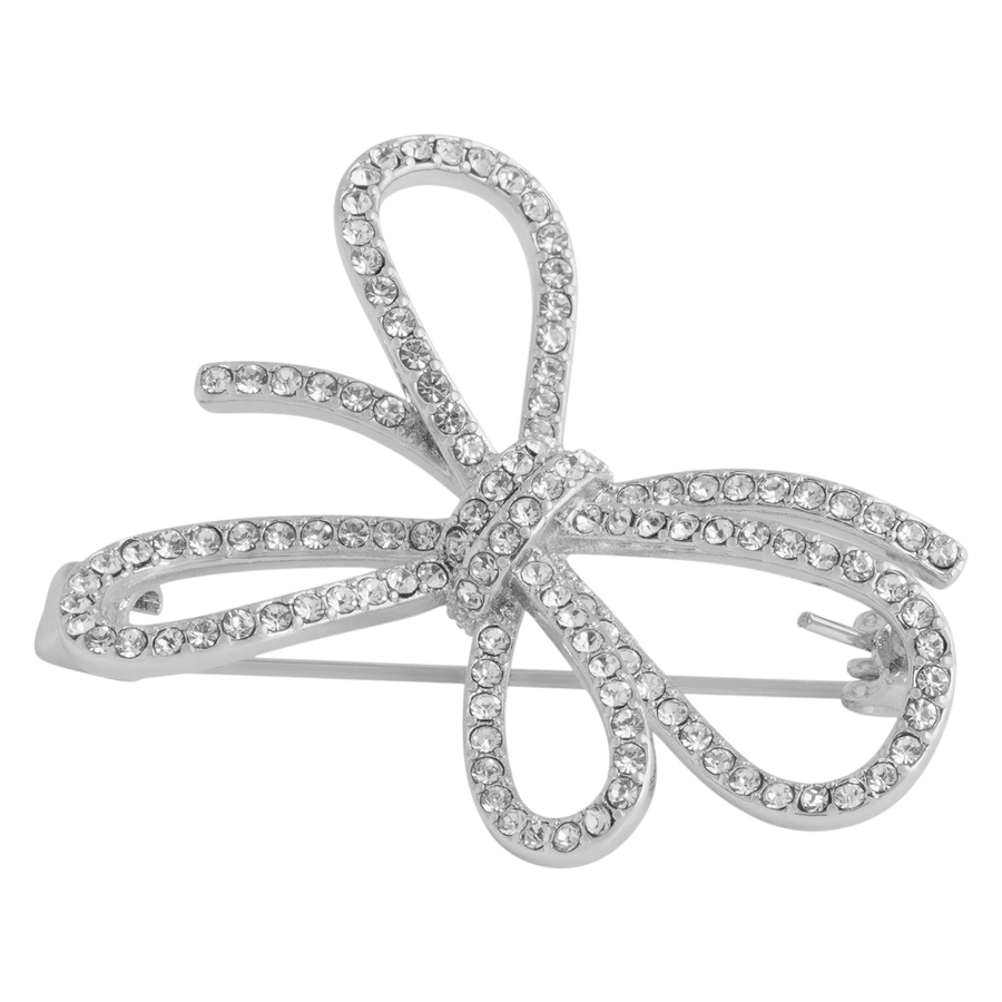 Snö Of Sweden Ribbon Brooch Silver Clear Onesize
