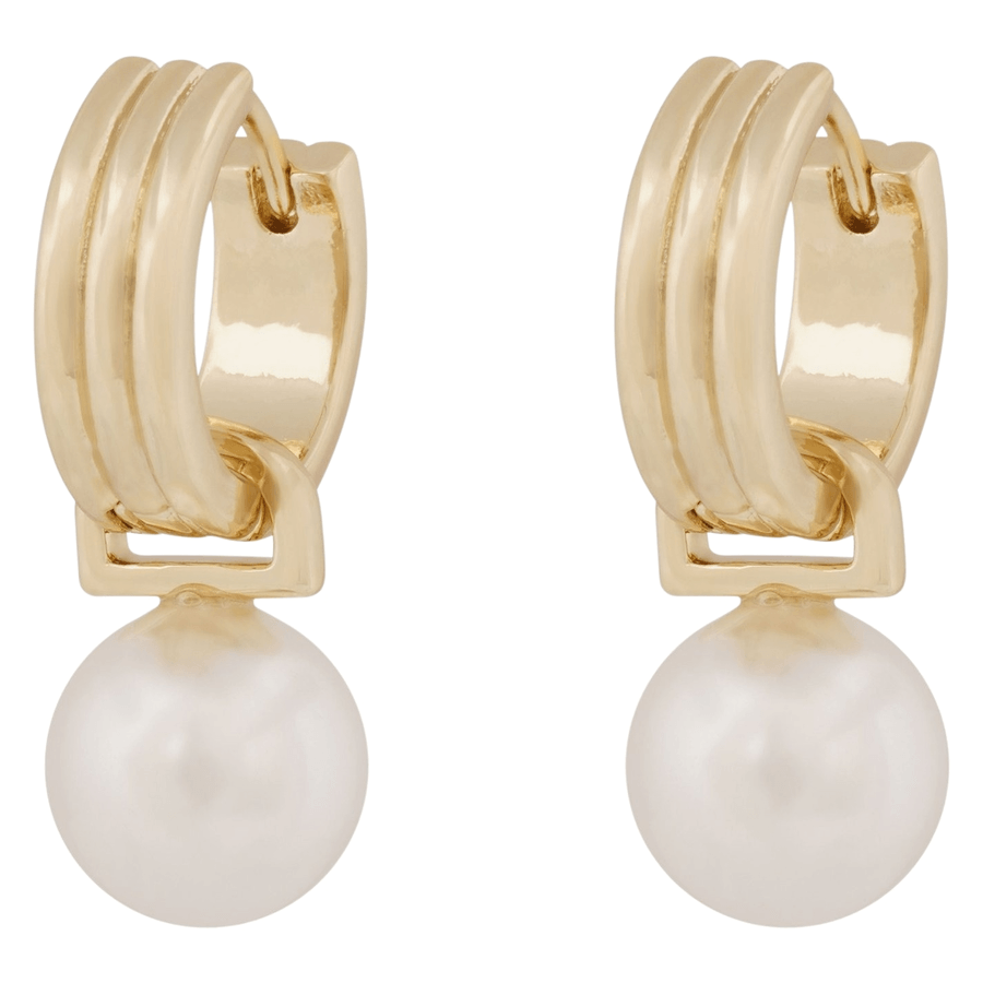 Snö Of Sweden Kaamos Pearl Ring Ear Gold & White Onesize