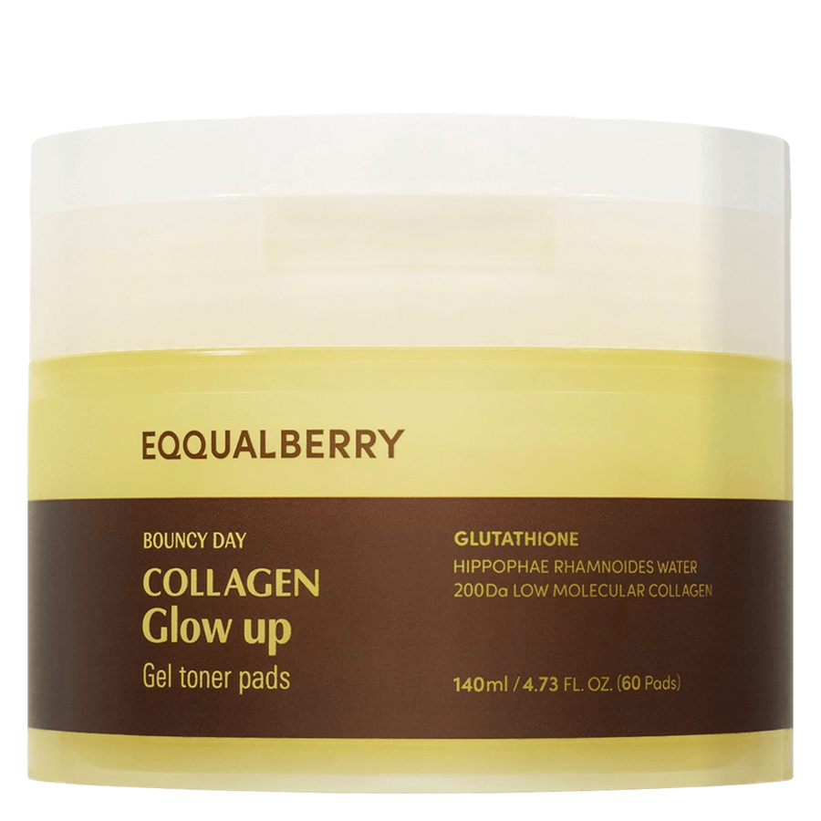 EQQUALBERRY Collagen Glow Up Gel Toner Pads 60pcs
