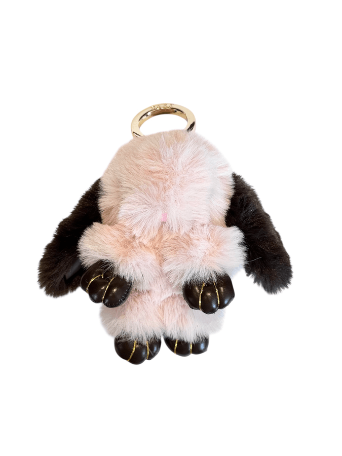 DARK Bunny Bag Charm Pale Rose with Chocolate Brown