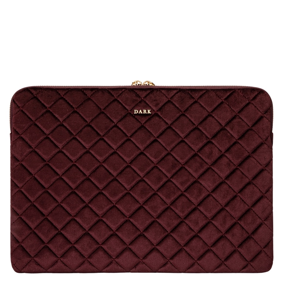 DARK Velvet Quilted Mac Cover Maroon
