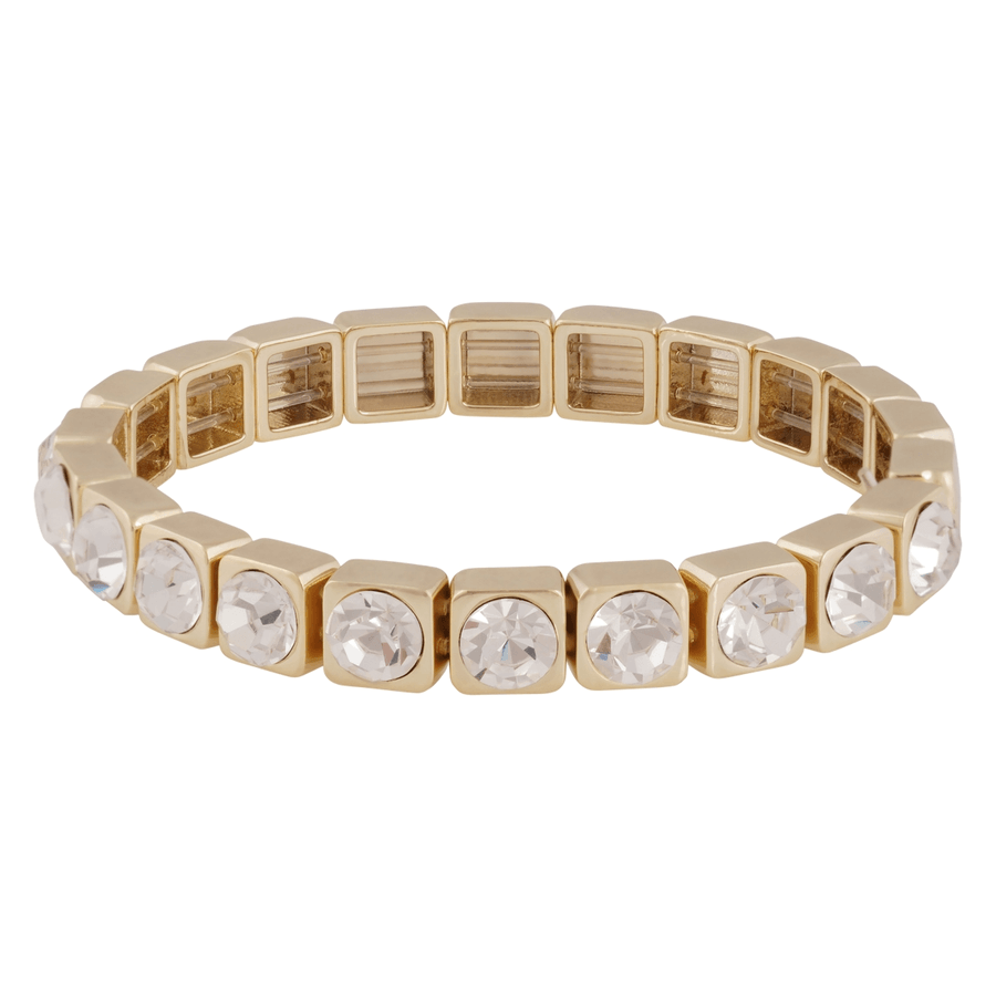 Snö Of Sweden Brick Small Elastic Crystal Brace Gold Clear Onesiz