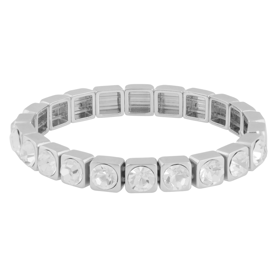 Snö Of Sweden Brick Small Elastic Crystal Brace Silver Clear Ones