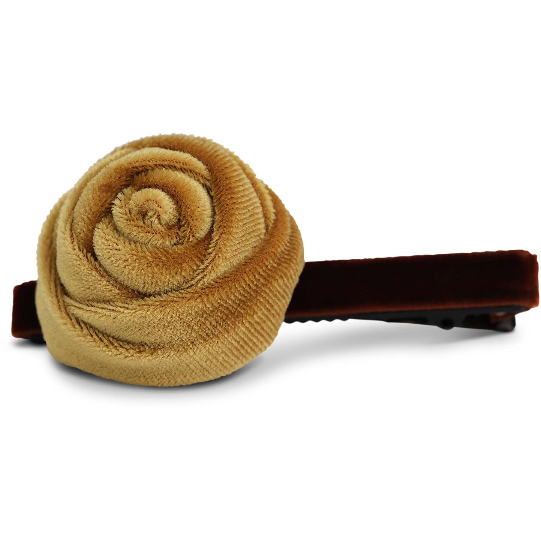 Lily and Rose Velvet rose hair pinn Amber / Fancy yellow
