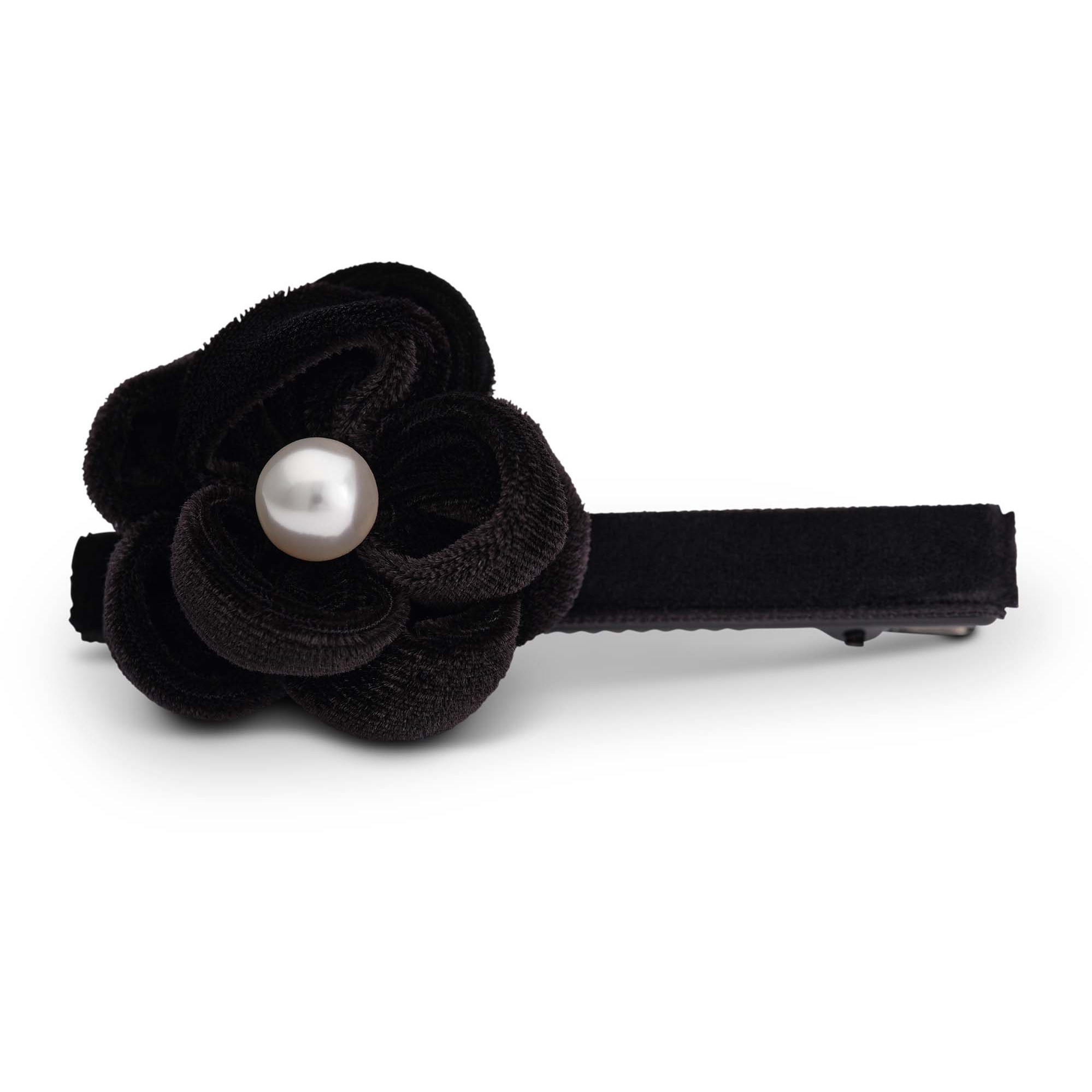 Lily and Rose Coco velvet hair pinn - Black / ivory