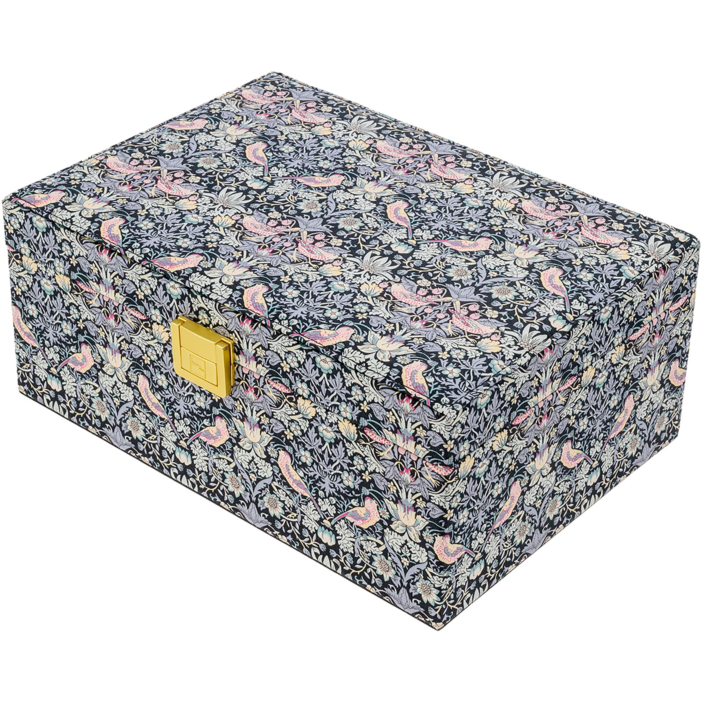 Bon Dep Jewelry Box Square Mw Liberty Strawberry Thief Black