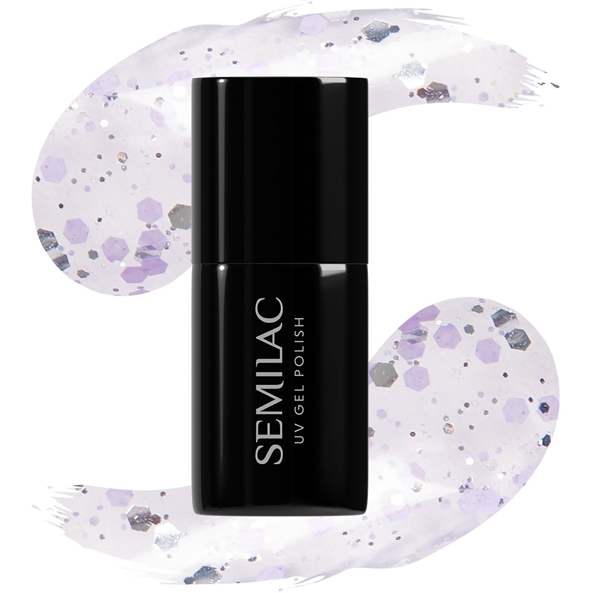 SEMILAC UV Gel Polish 925 Silver & Violet Drops