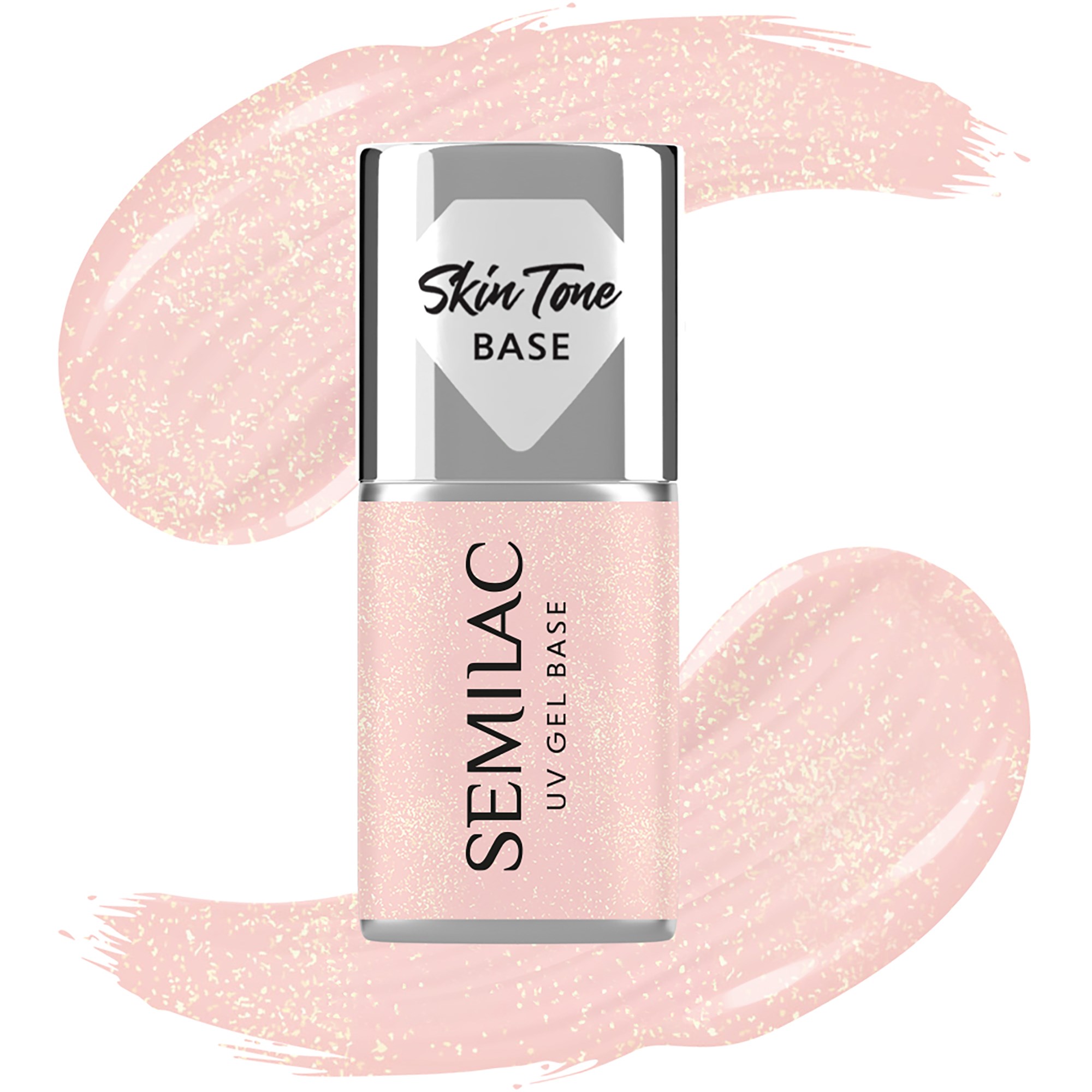 SEMILAC Skin Tone Cover Base Glitter Peach