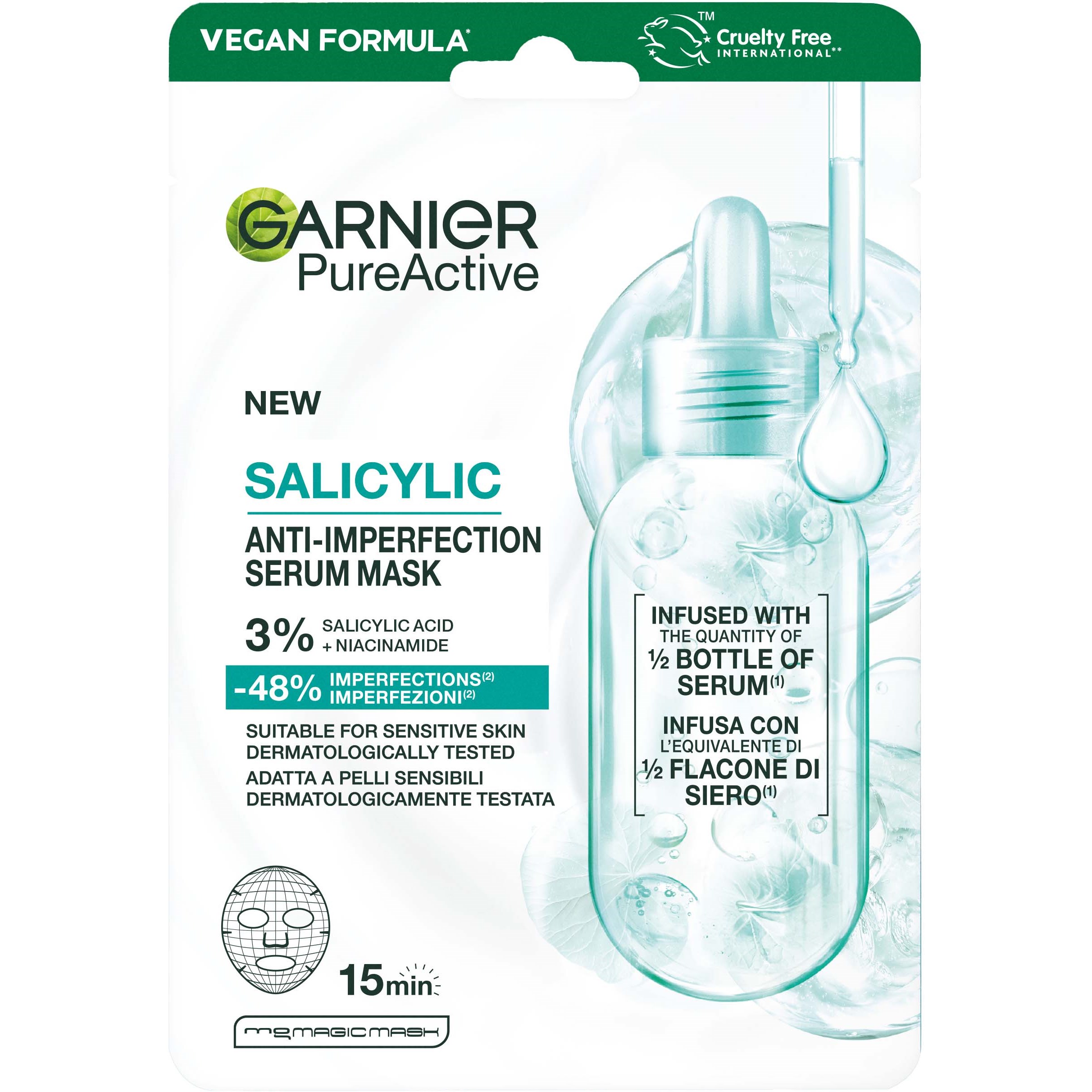 Garnier PureActive Salicylic Anti-imperfection Serum Mask 28 g