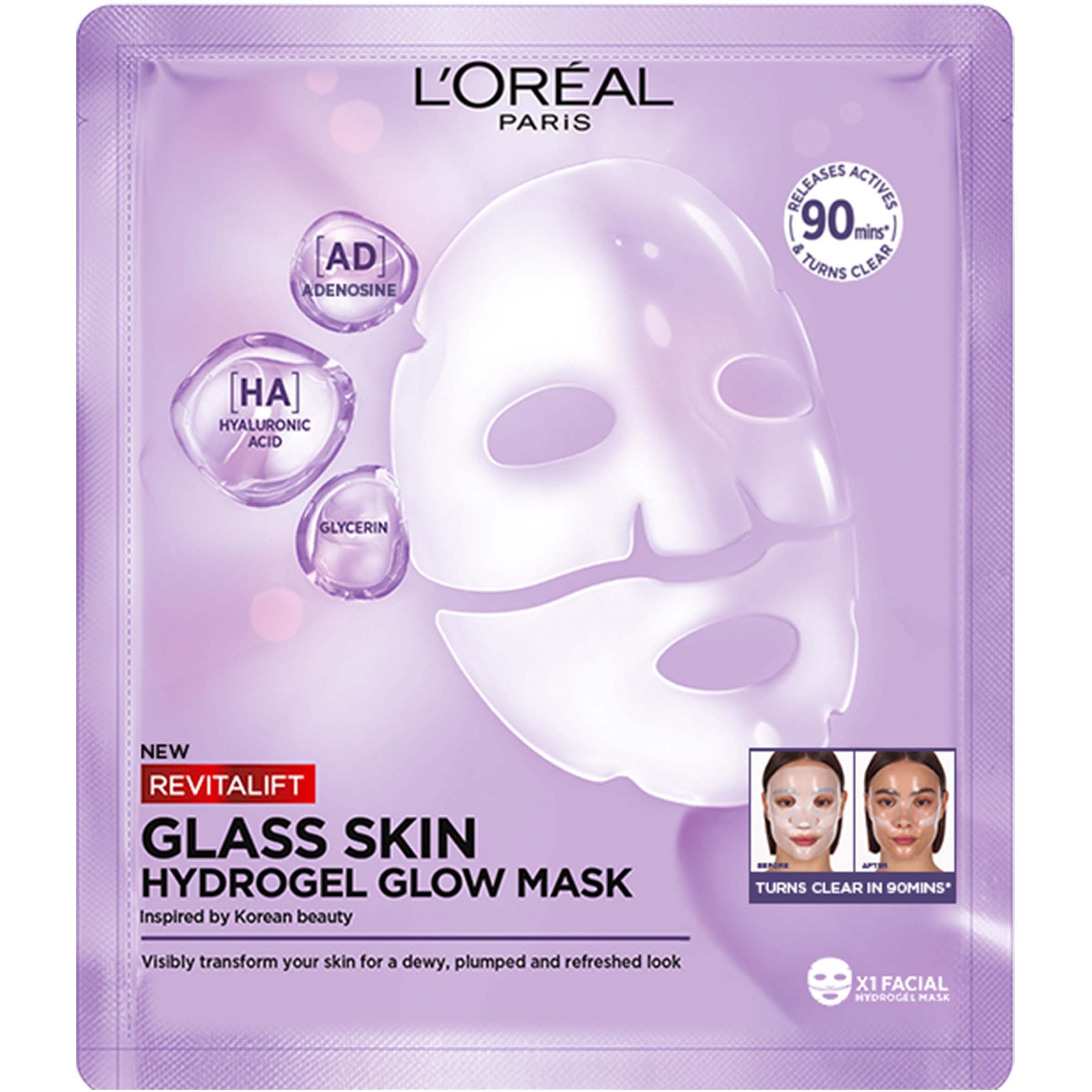 Loreal Paris Revitalift Filler Glass Skin Hydrogel Glow Mask