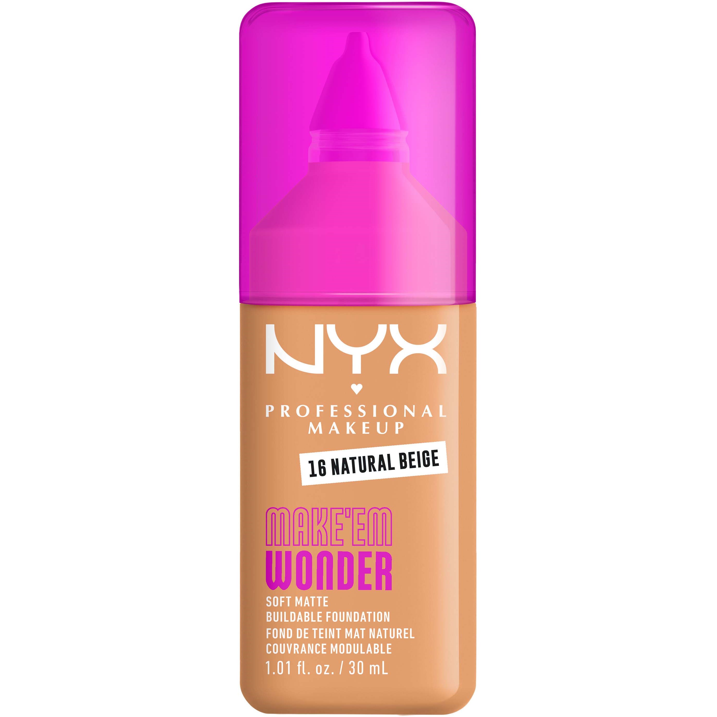 NYX PROFESSIONAL MAKEUP Make Em Wonder Foundation 16 Natural Beig