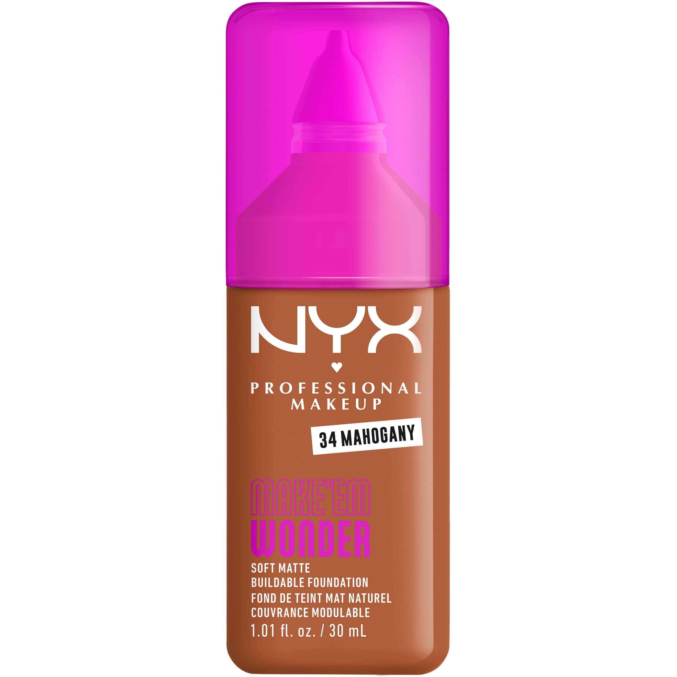 NYX PROFESSIONAL MAKEUP Make Em Wonder Foundation 34 Mahogany