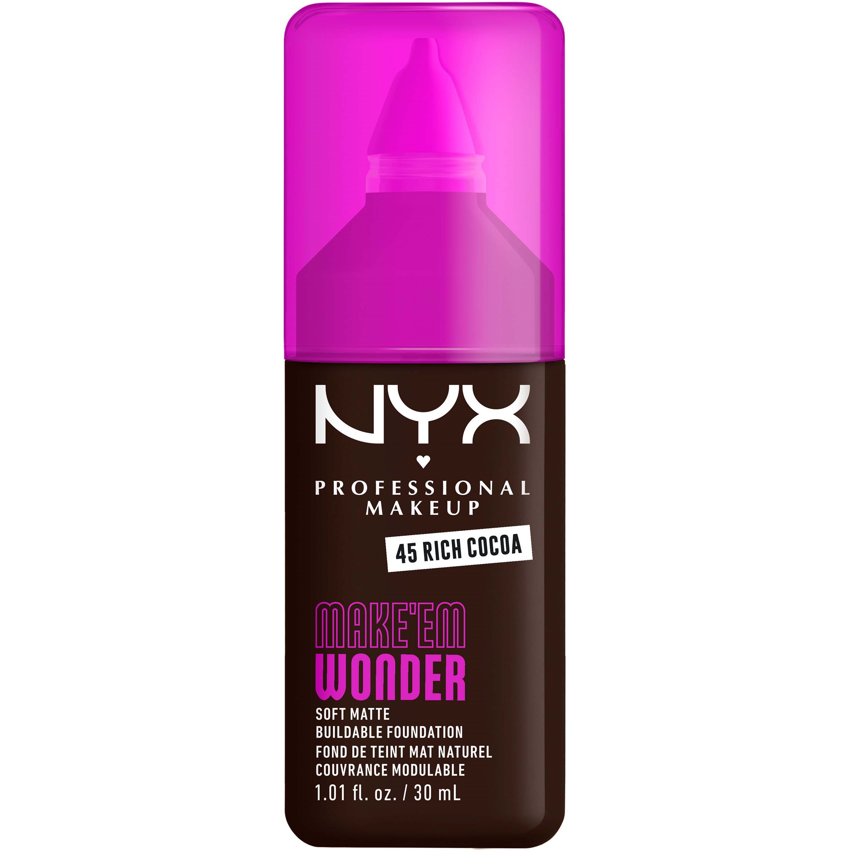 NYX PROFESSIONAL MAKEUP Make Em Wonder Foundation 45 Rich Cocoa
