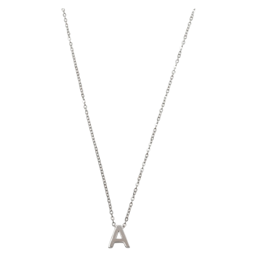Timi of Sweden Viola Letter Necklace Stainless Steel Silver A