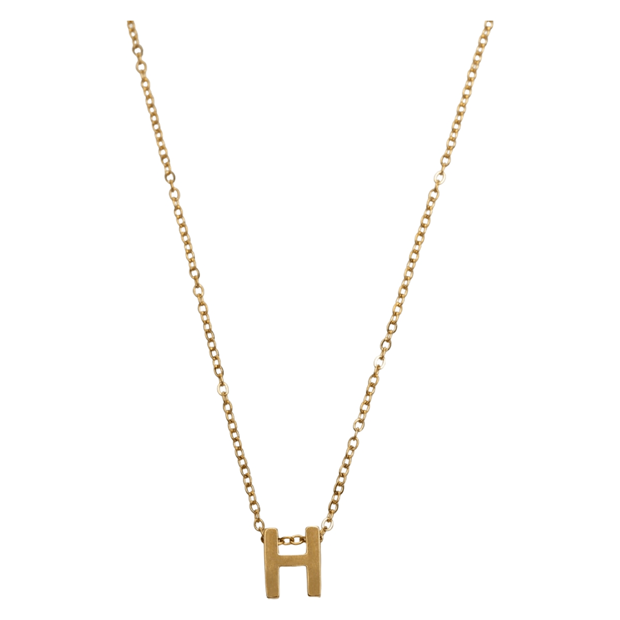 Timi of Sweden Viola Letter Necklace Stainless Steel Gold H