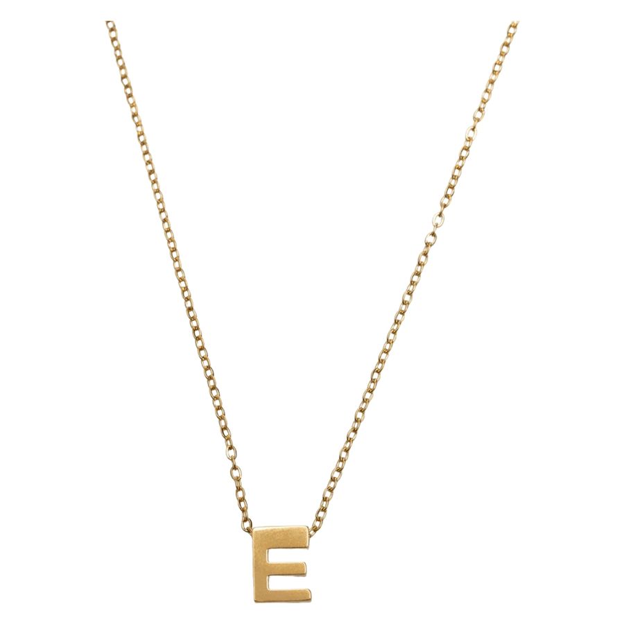 Timi of Sweden Viola Letter Necklace Stainless Steel Gold E