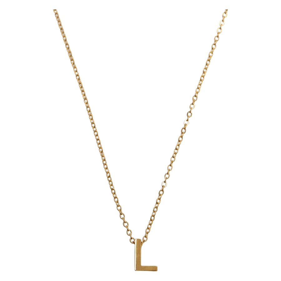 Timi of Sweden Viola Letter Necklace Stainless Steel Gold L