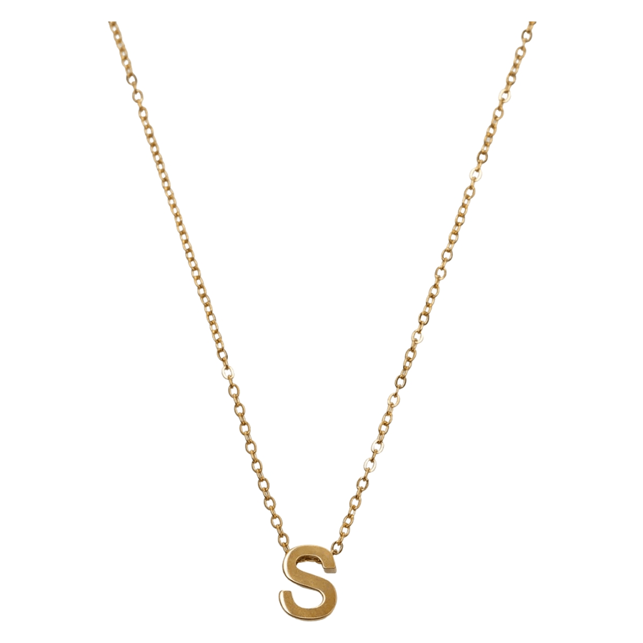 Timi of Sweden Viola Letter Necklace Stainless Steel Gold S
