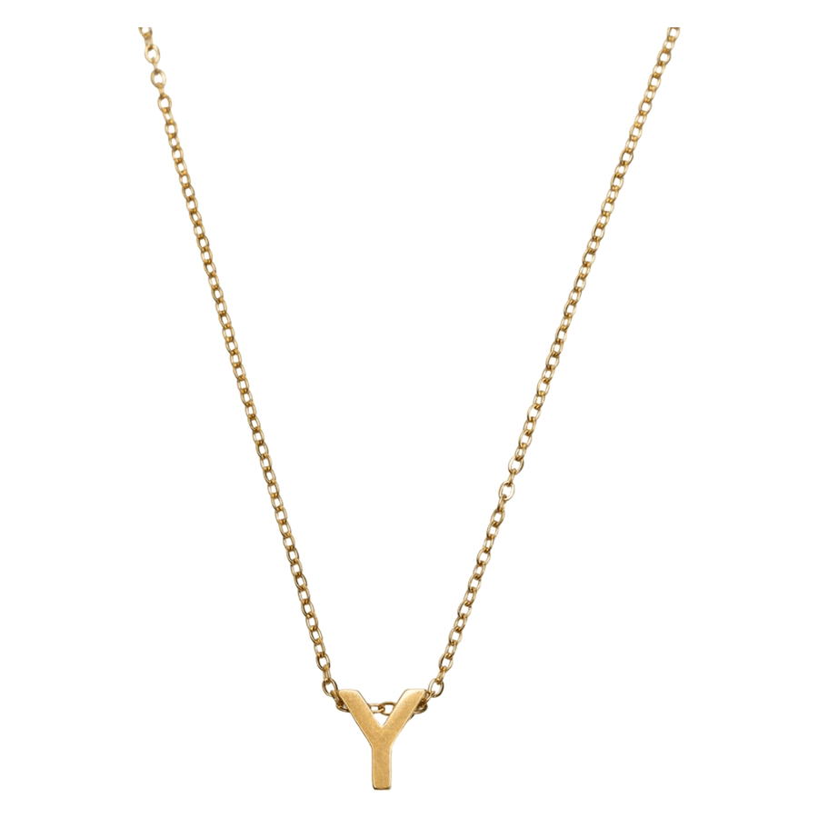 Timi of Sweden Viola Letter Necklace Stainless Steel Gold Y