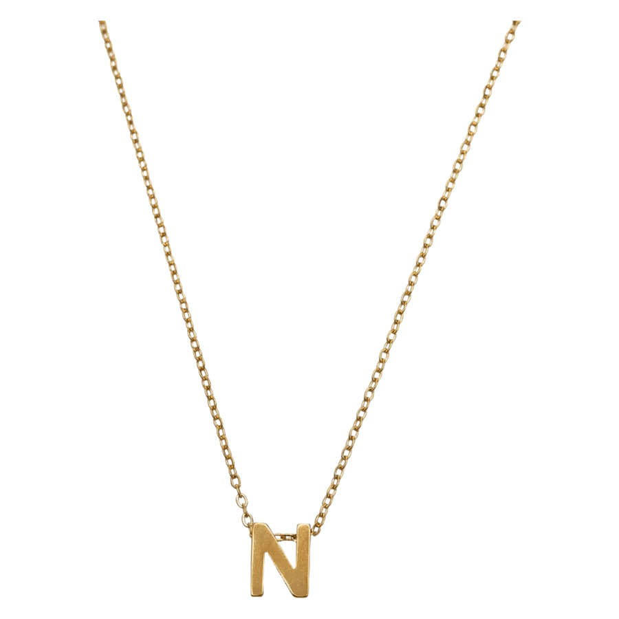 Timi of Sweden Viola Letter Necklace Stainless Steel Gold N