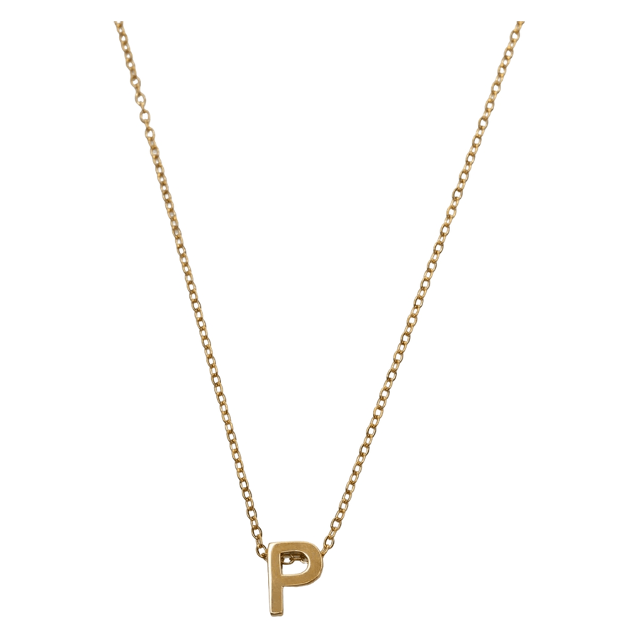 Timi of Sweden Viola Letter Necklace Stainless Steel Gold P