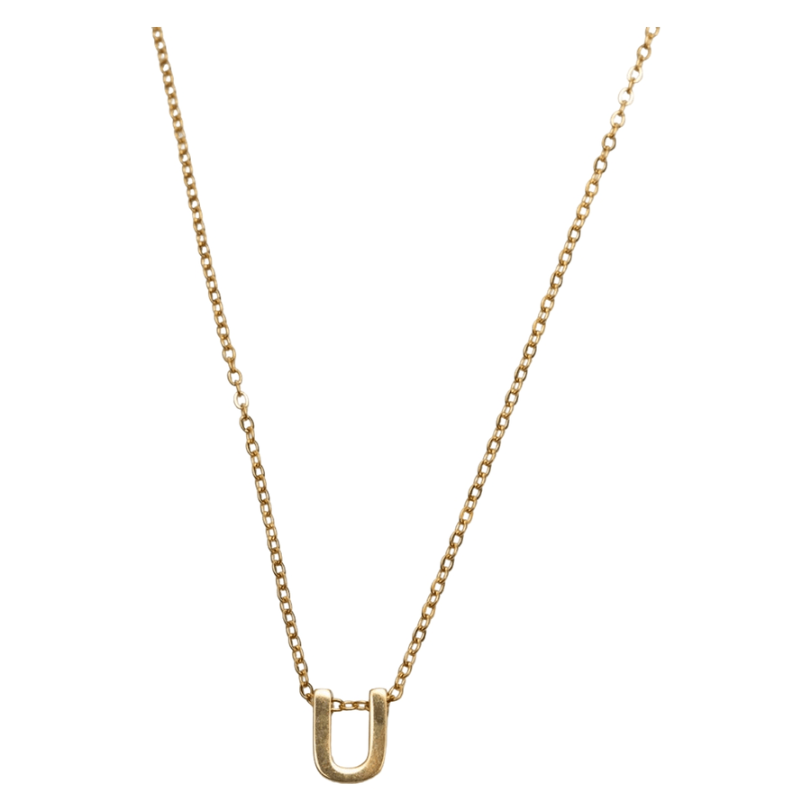 Timi of Sweden Viola Letter Necklace Stainless Steel Gold U