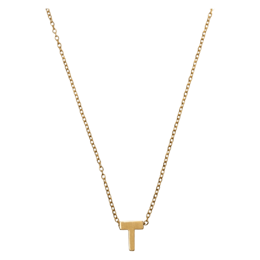 Timi of Sweden Viola Letter Necklace Stainless Steel Gold T