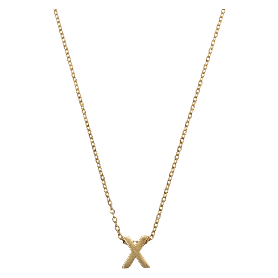 Timi of Sweden Viola Letter Necklace Stainless Steel Gold X