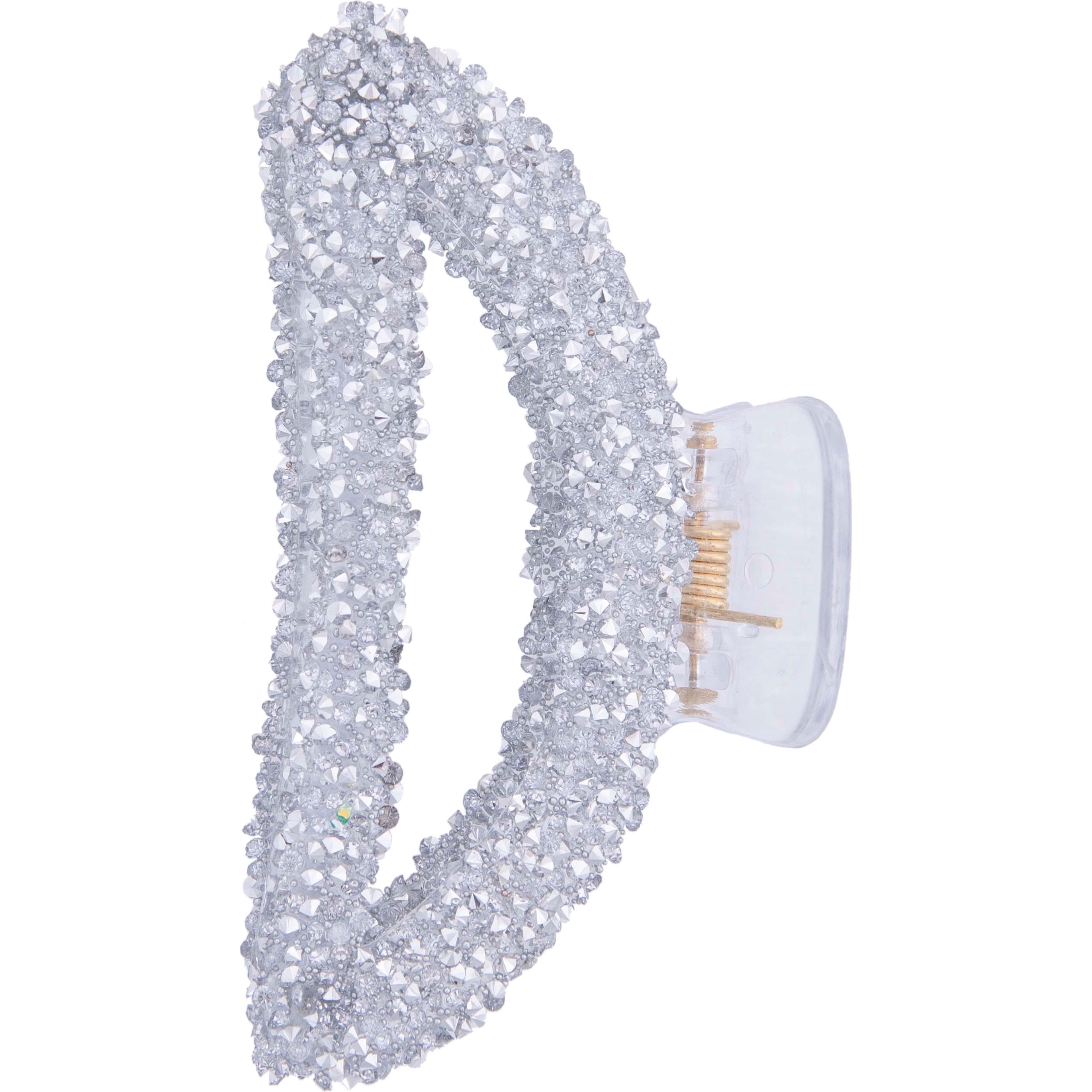 Dazzling Hair Clip Glitter 9 cm Silver