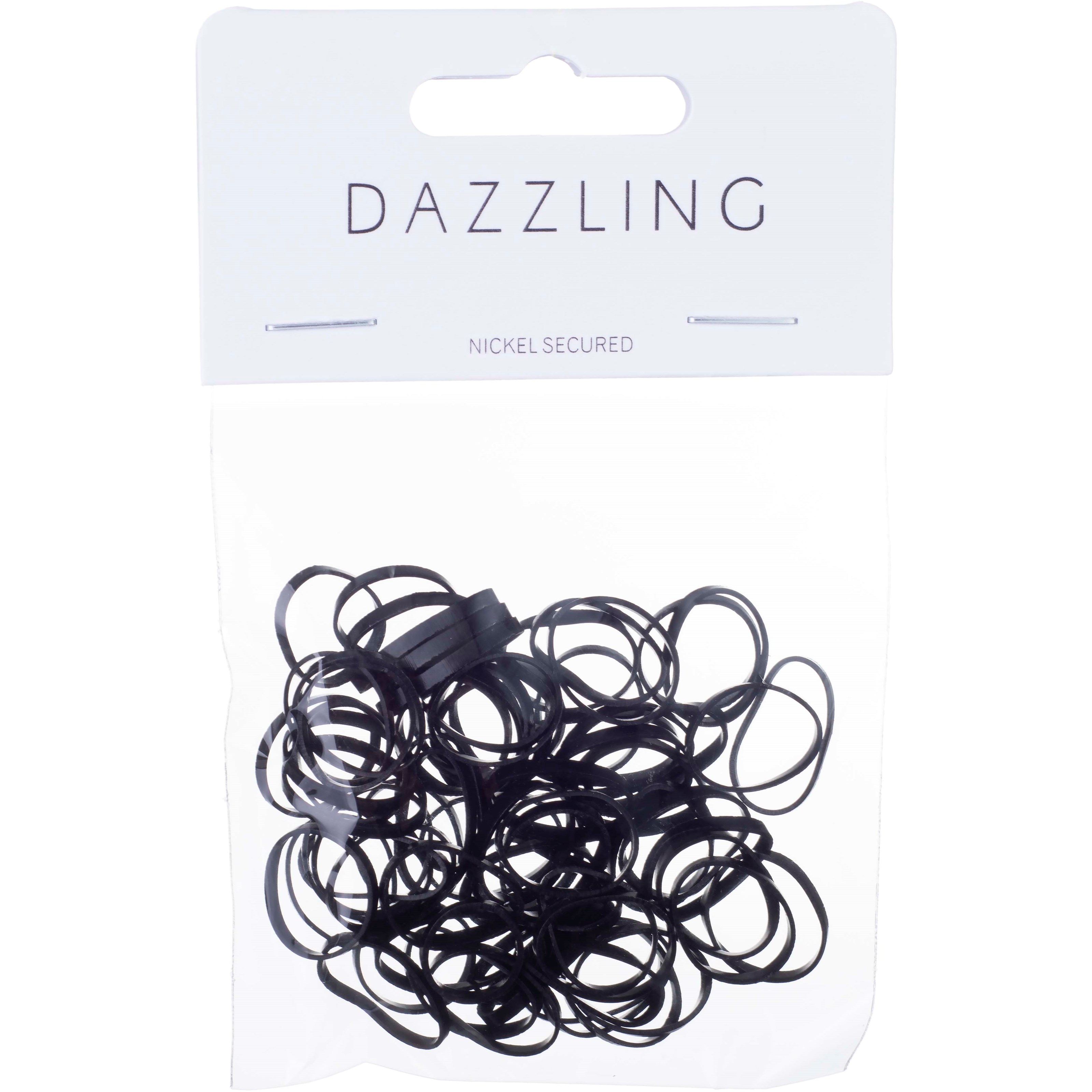 Dazzling Elastic Hair Ties 75 pcs Black
