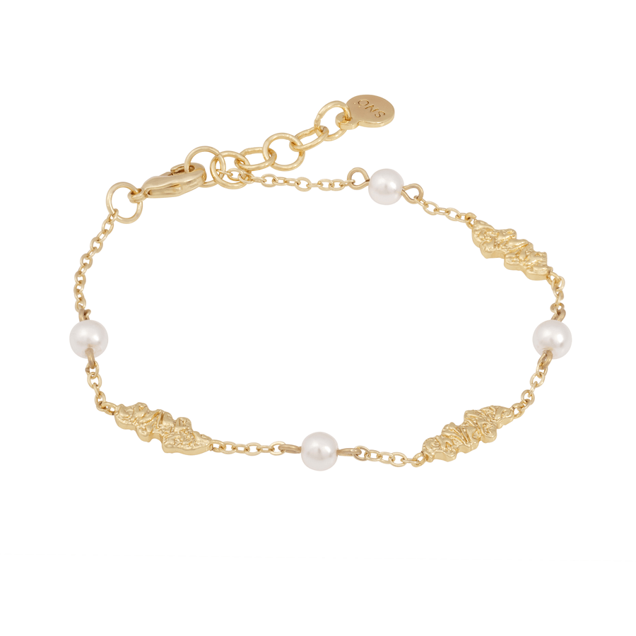 Snö Of Sweden Cat Pendant Stone Brace Gold/White Onesize