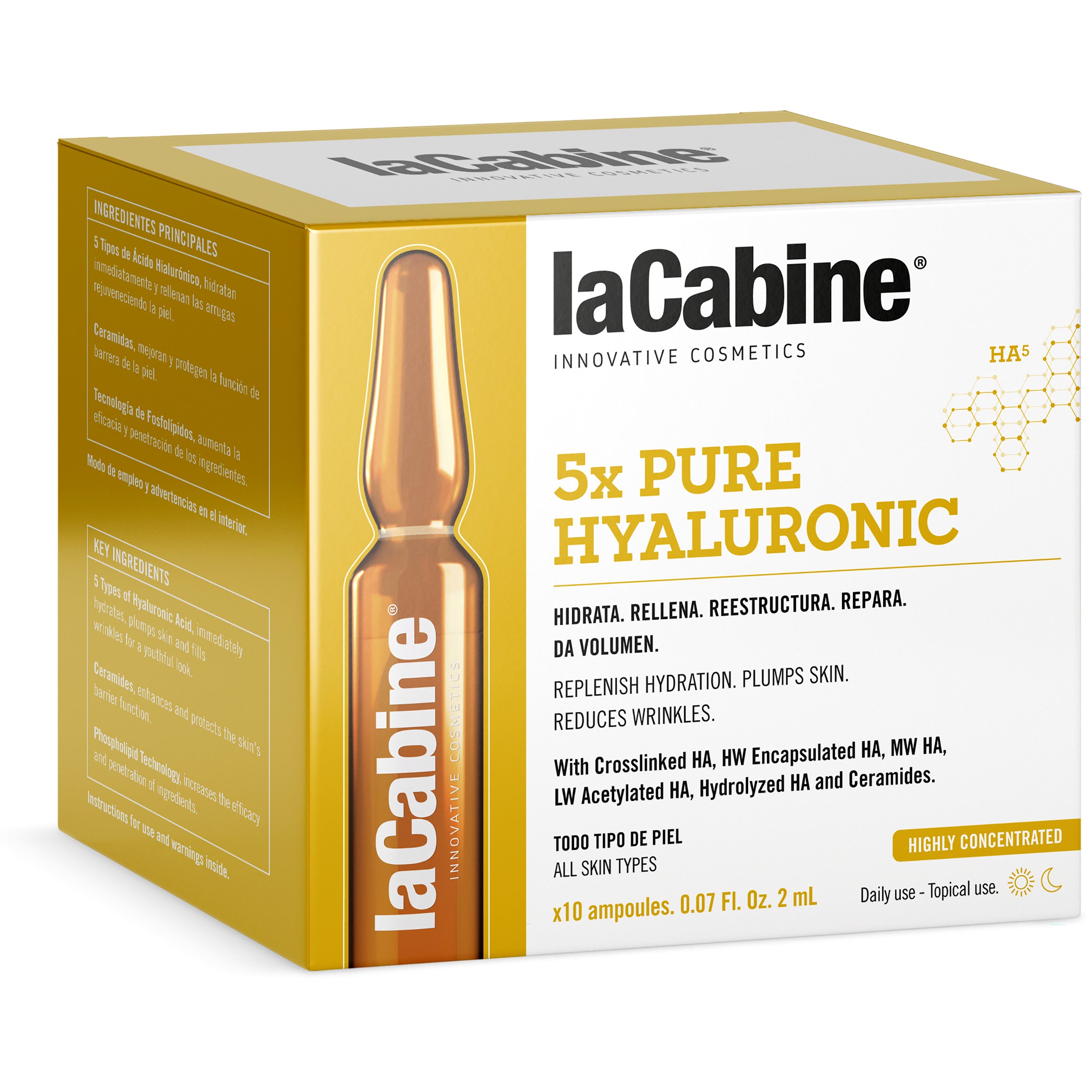 laCabine 5x Pure Hyaluronic Face Ampoule 10 ml
