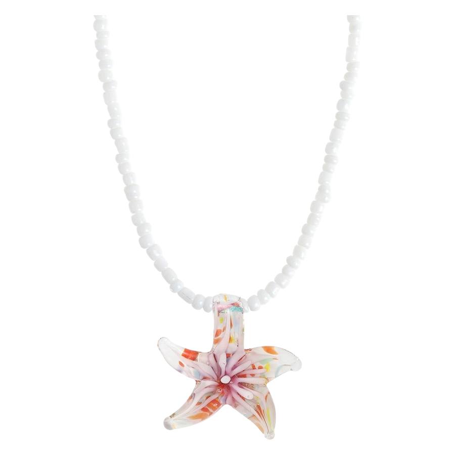 Timi Of Sweden Serafina Glass Starfish Necklace Purple Glaze