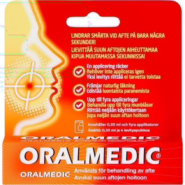 Oralmedic för behandling av afte i munnen 0,35 ml