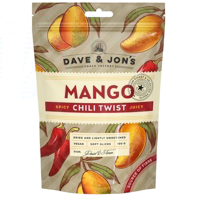 Dave & Jon´s Torkad Mango med Chili Twist 100 g