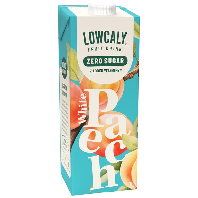 Lowcaly Fruktdryck White Peach 1 liter